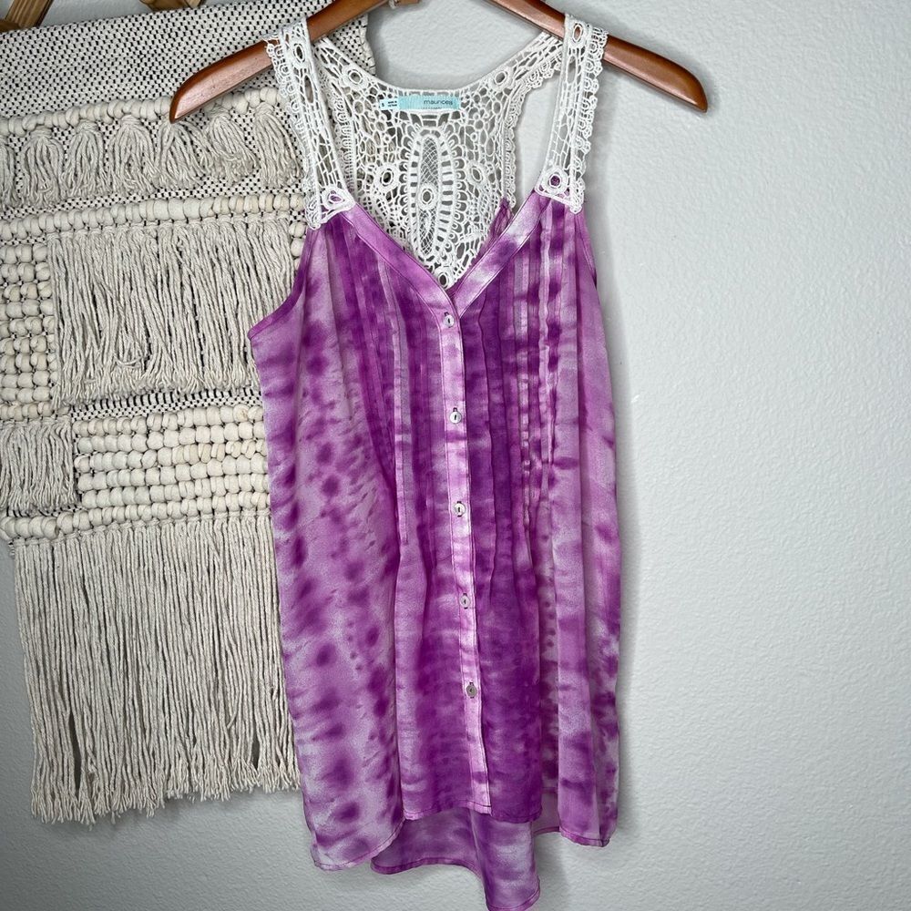 Maurice Purple Tie Dye Top
